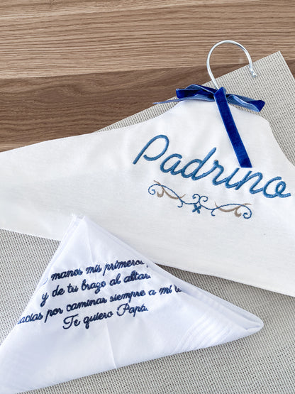 Pack Padrino: pañuelo + percha