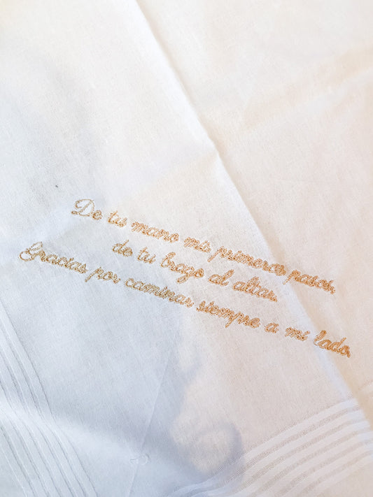 Pañuelo bordado padrino beige (Outlet)