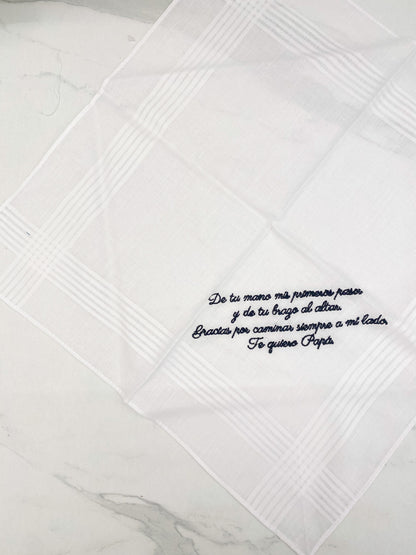 Pañuelo bordado padrino negro (Outlet)