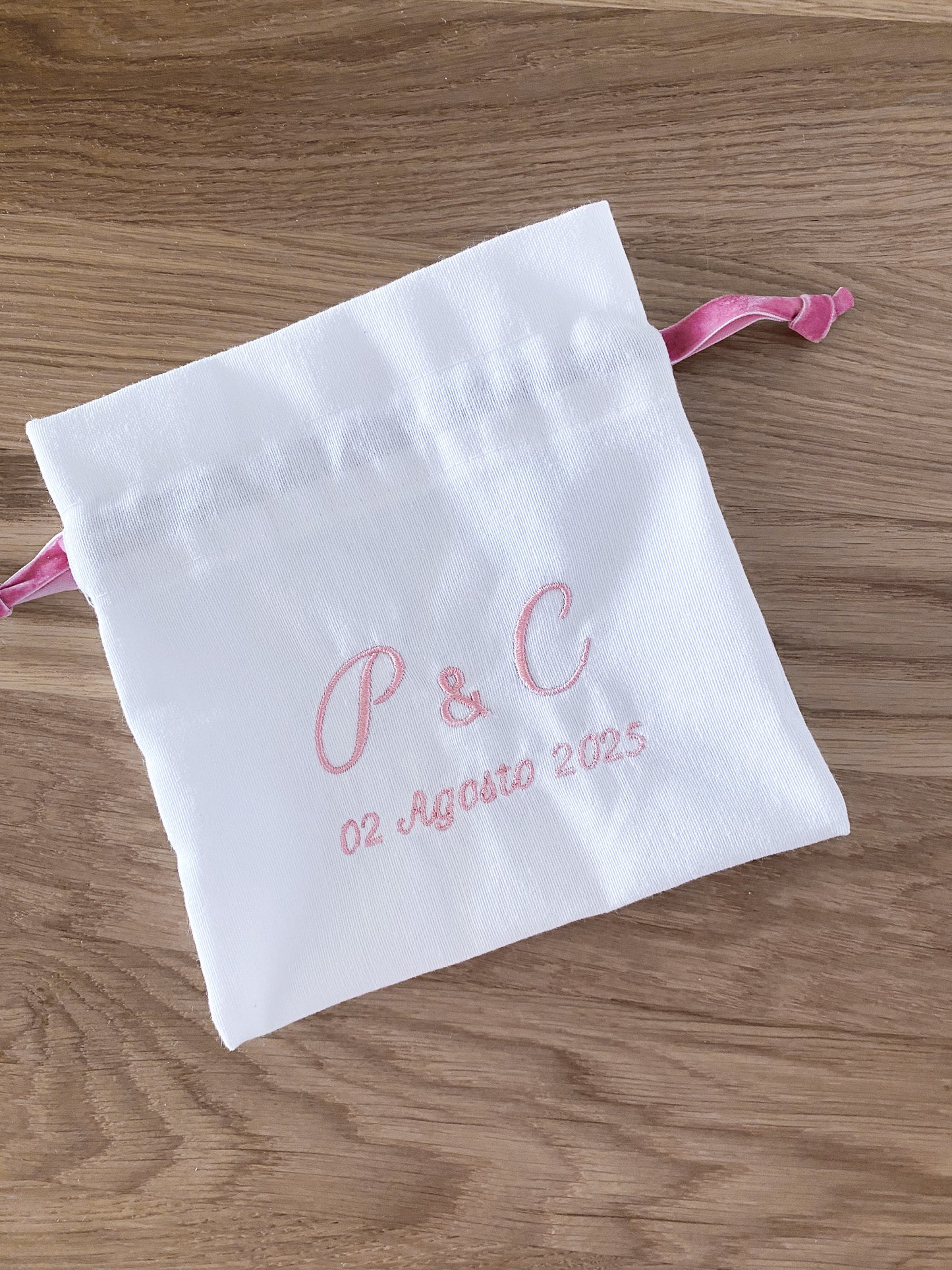 Saquito de algodón para arras iniciales